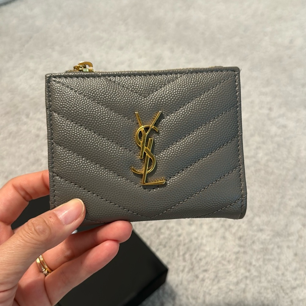 YSL bi-fold wallet in FOG